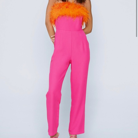 NWT Nasty Gal Pink and Orange Jumpsuit - Picture 1 of 1